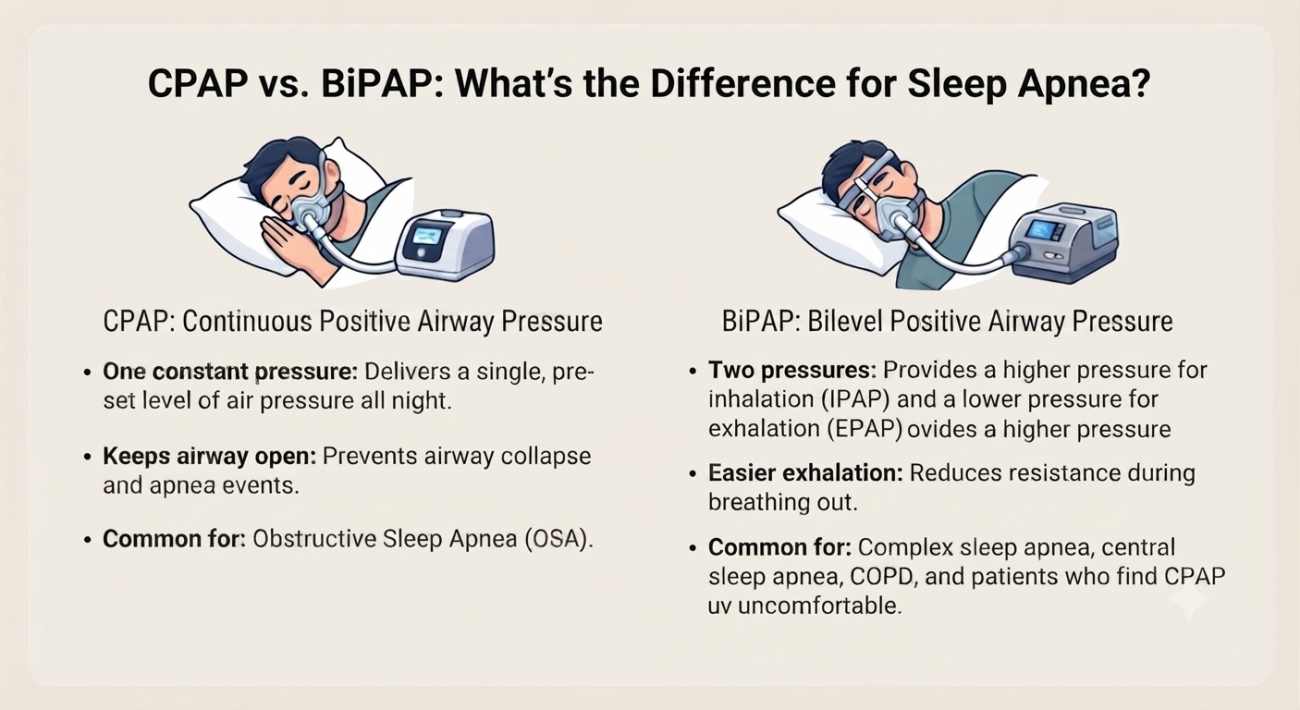 CPAP vs. BiPAP: What’s the Difference for Sleep Apnea?